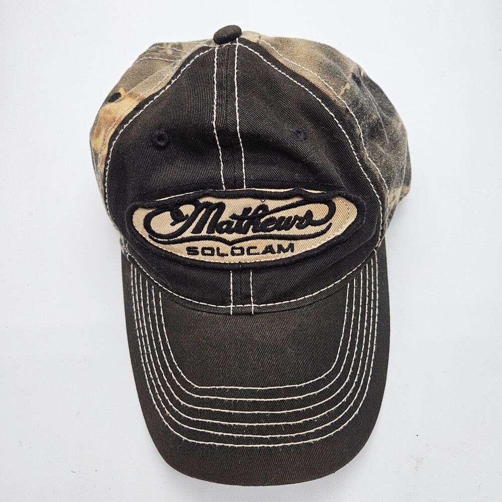 Mathews Solocam Archery Hat Black Lost Camo Strapback Bow Hunting Baseball Cap